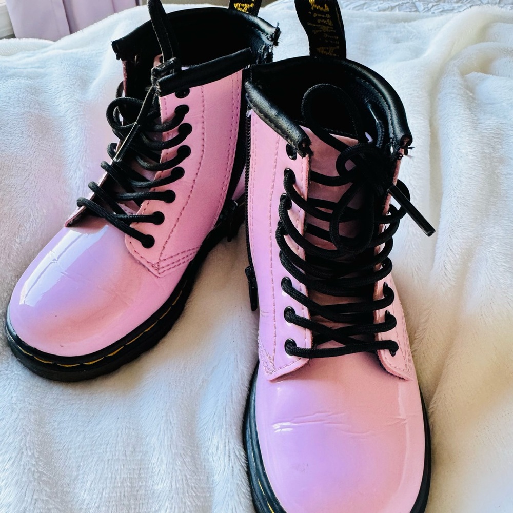 Dr. Martens Pink and Black Kids Boots